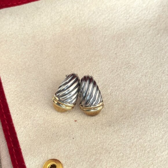 David Yurman Waverly Earrings – Sterling Silver & 14K Gold - Picture 5 of 6